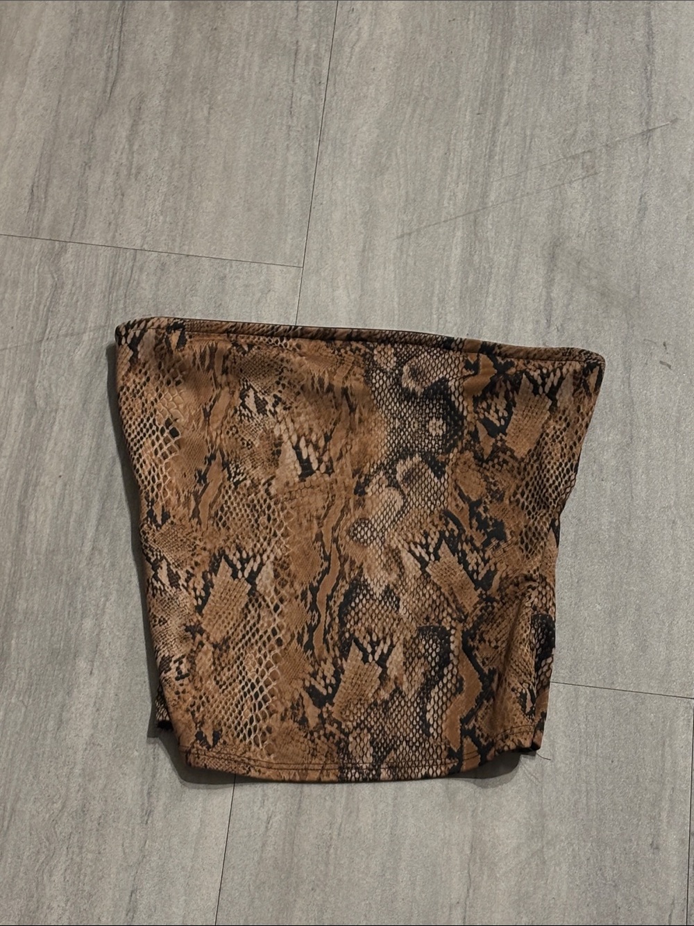 Brown Snake Print Tube Top